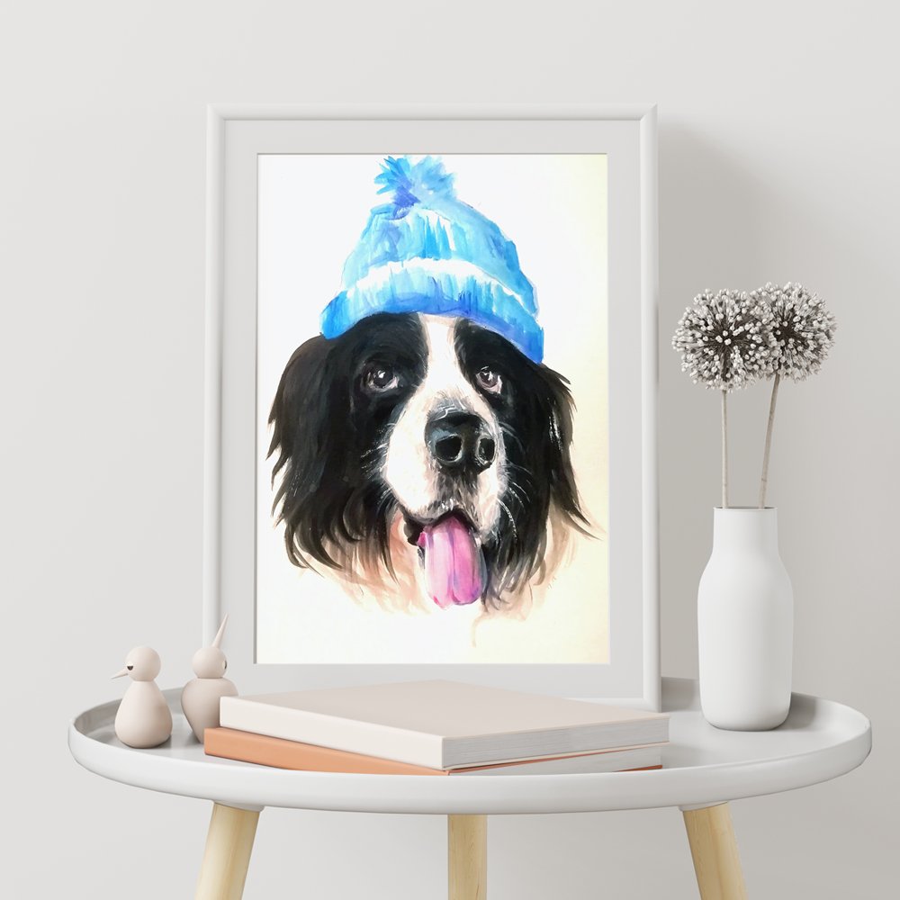 portret psa na zamówienie, portret akwarela