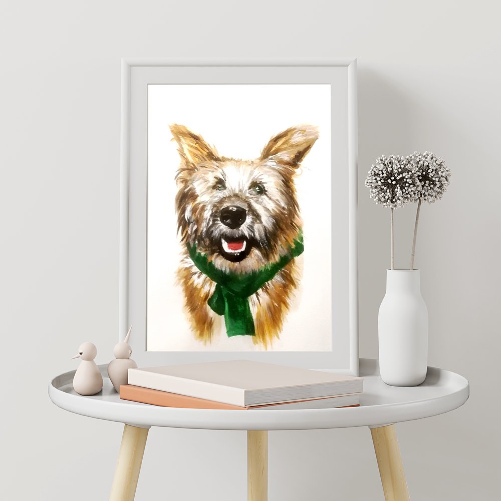 portret psa na zamówienie, portret akwarela