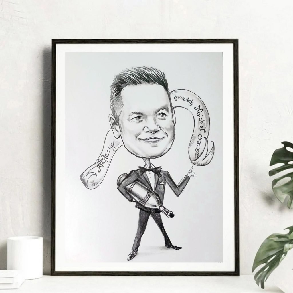 karykatura dla świadka, prezent dla świadka