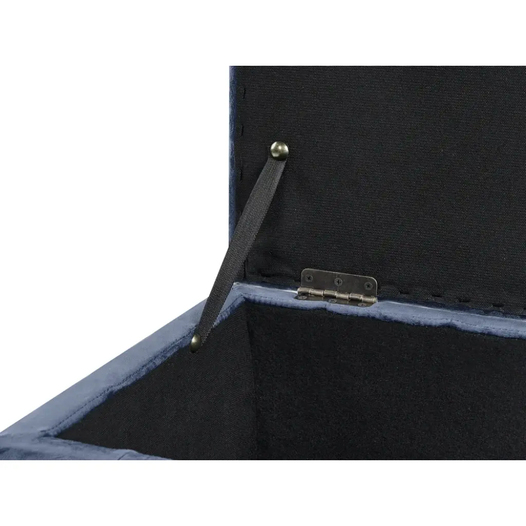 Michigan Velvet Ottoman (Dark Blue) - Image 3
